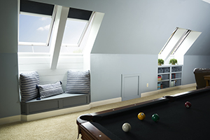 Bonus room with VELUX blinds